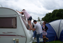 Helping pompey lot break into a caravan!
